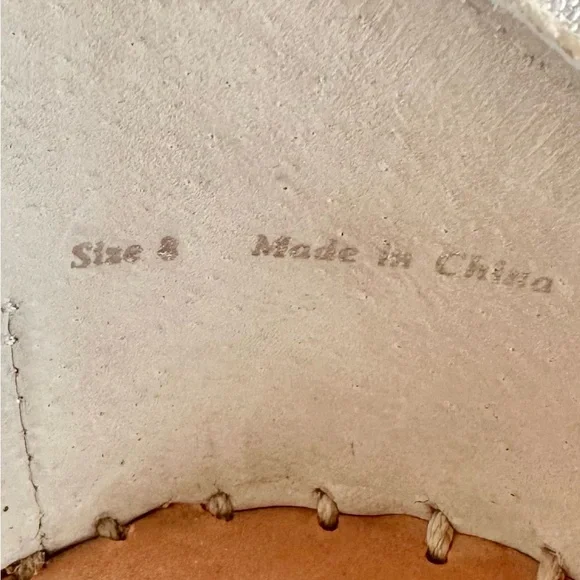 Dolce Vita Cream Leather Espadrille Wedge Sandals Ankle Strap Size 8 - Picture 8 of 8